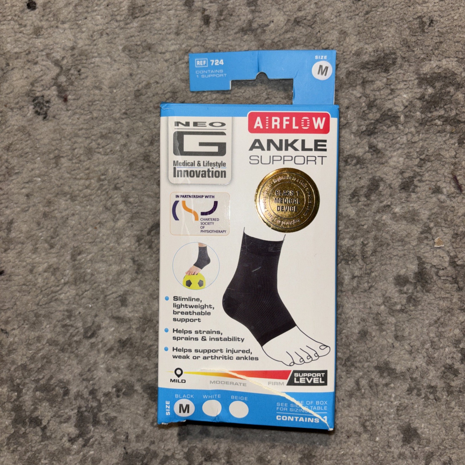 M Black Airflow Ankle Compression Sleeve, Sports, Tendonitis Support, Brace