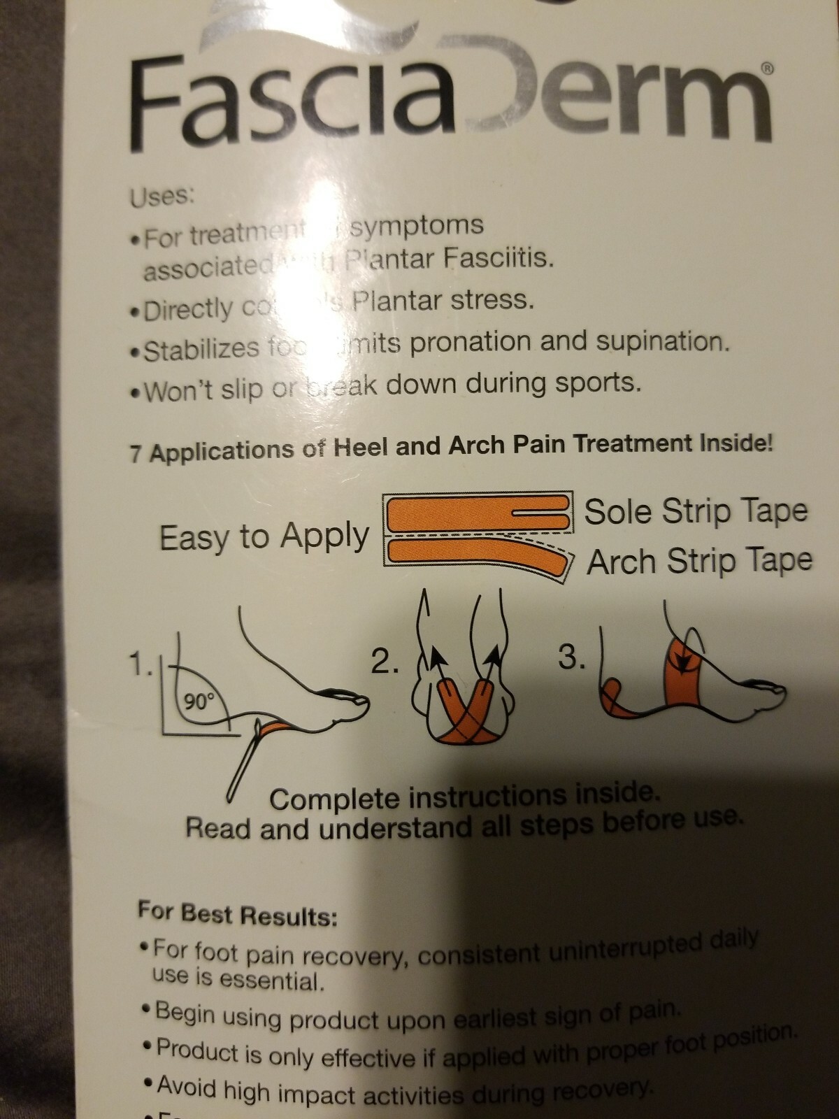 Mueller Fascia Derm Plantar Fasciitis Tape Beige OSFM (26337)