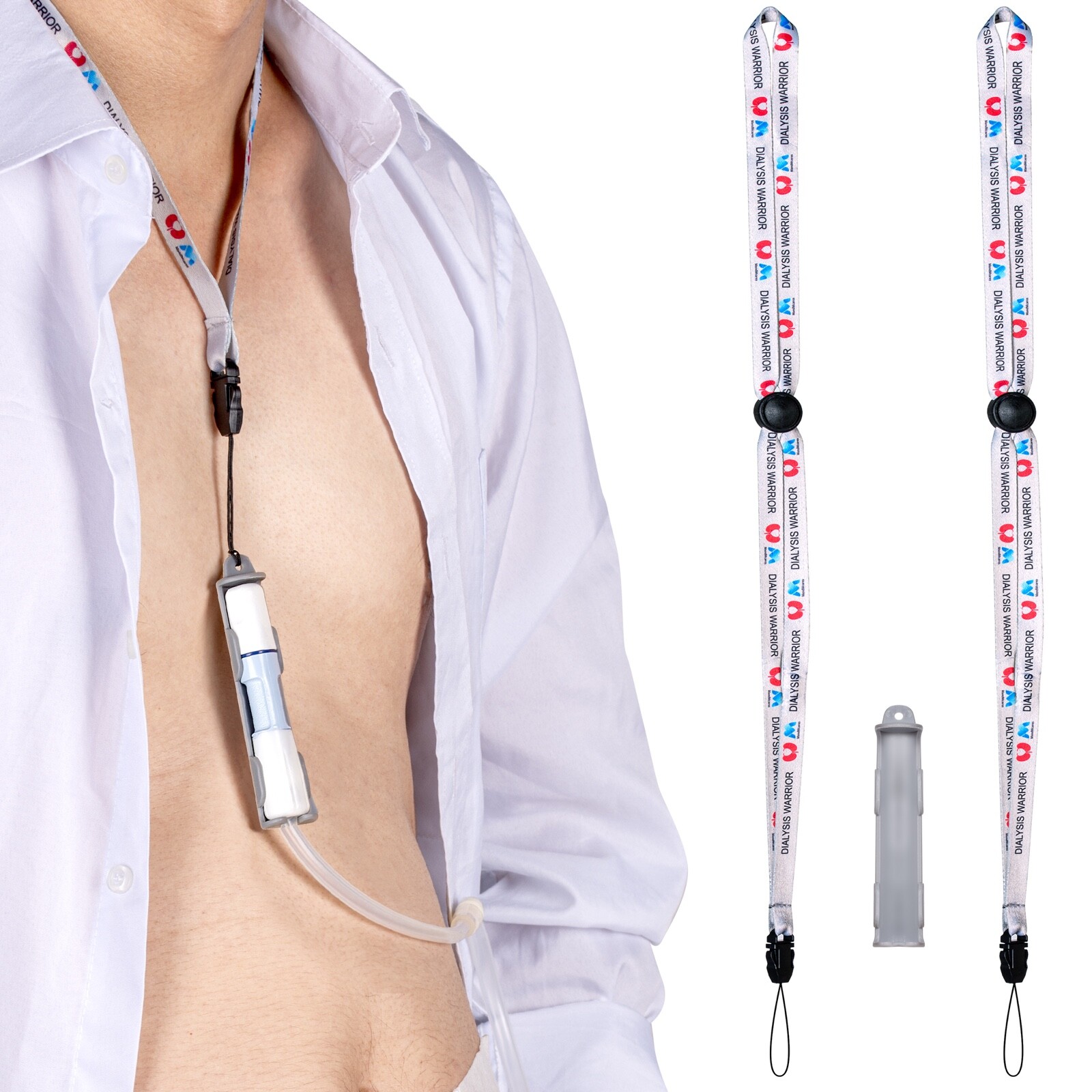 Peritoneal Dialysis Transfer Set Holder for Baxter 2 Lanyard PD Belt Accessories