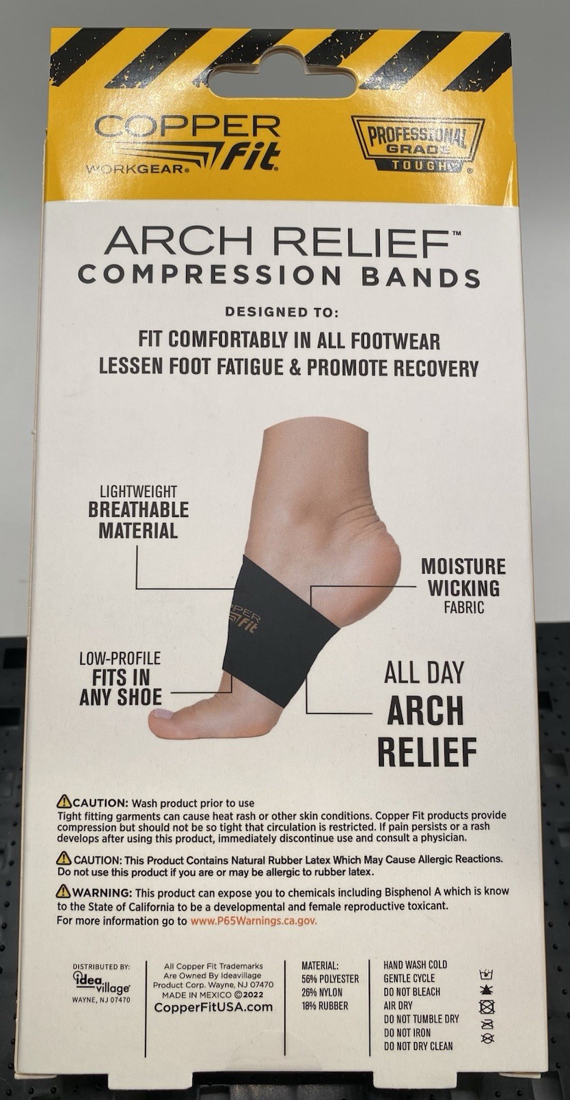 Copper Fit Arch Relief Compression Bands, Professional Grade Plantar Fascitis