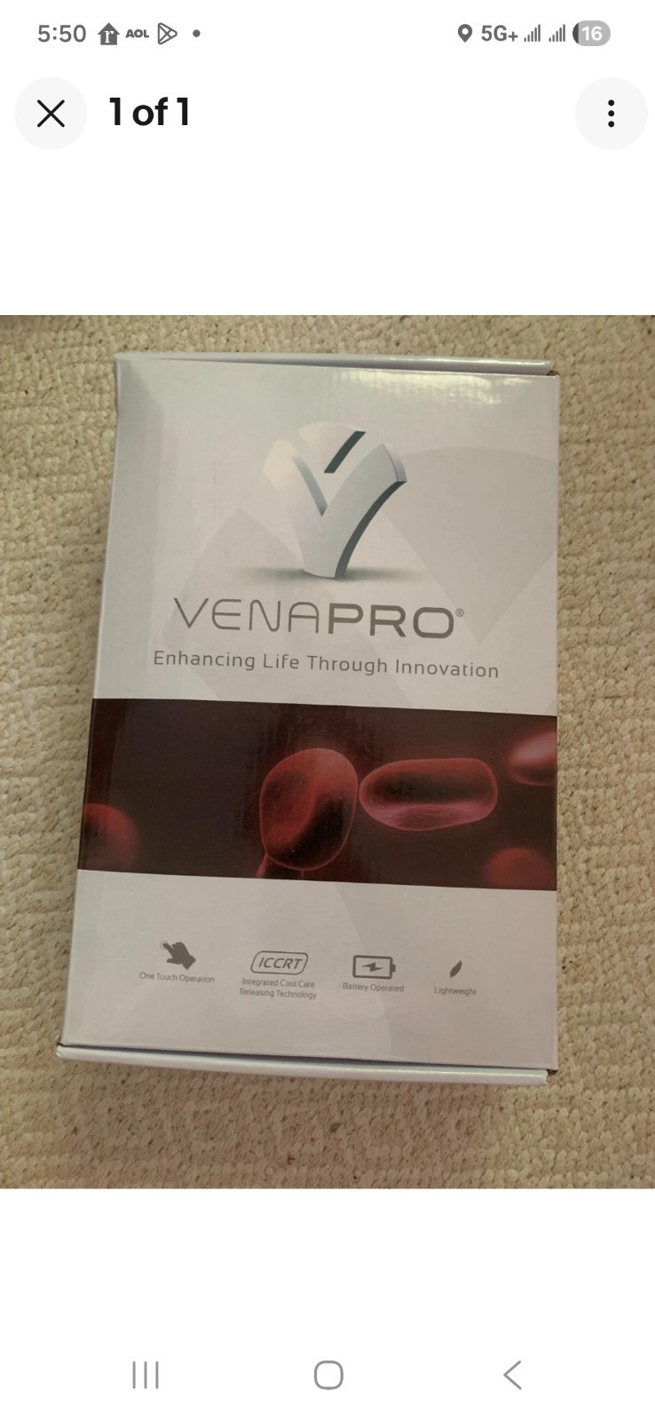VenaPRO Portable Vascular 2 Legs Compression Cuff Blood Flow Therapy