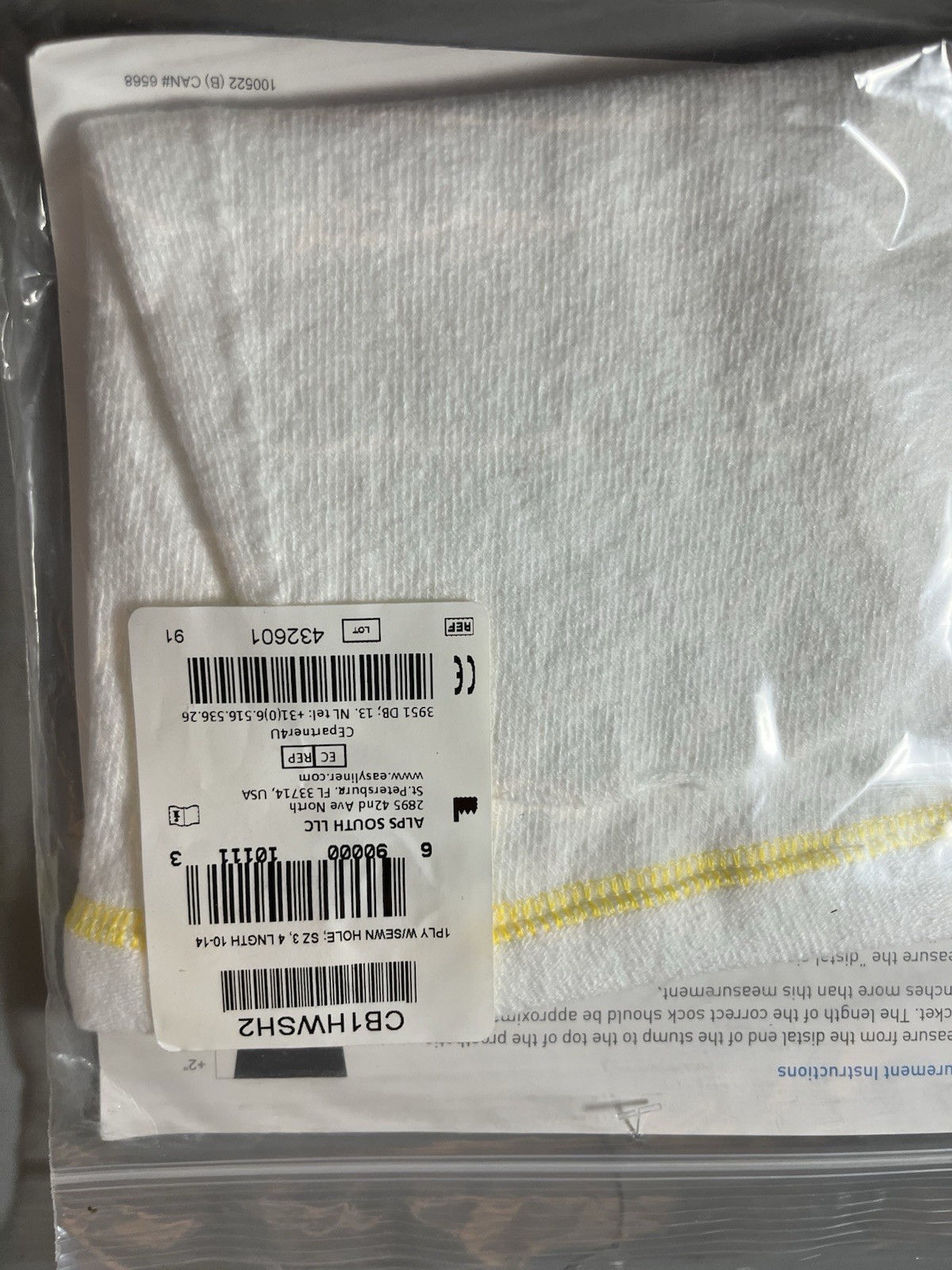 Cool Blue Prosthetic Sock 2 Packages Yellow 1 Ply Sz 3 4 Length 10-14 CB1HWSH2