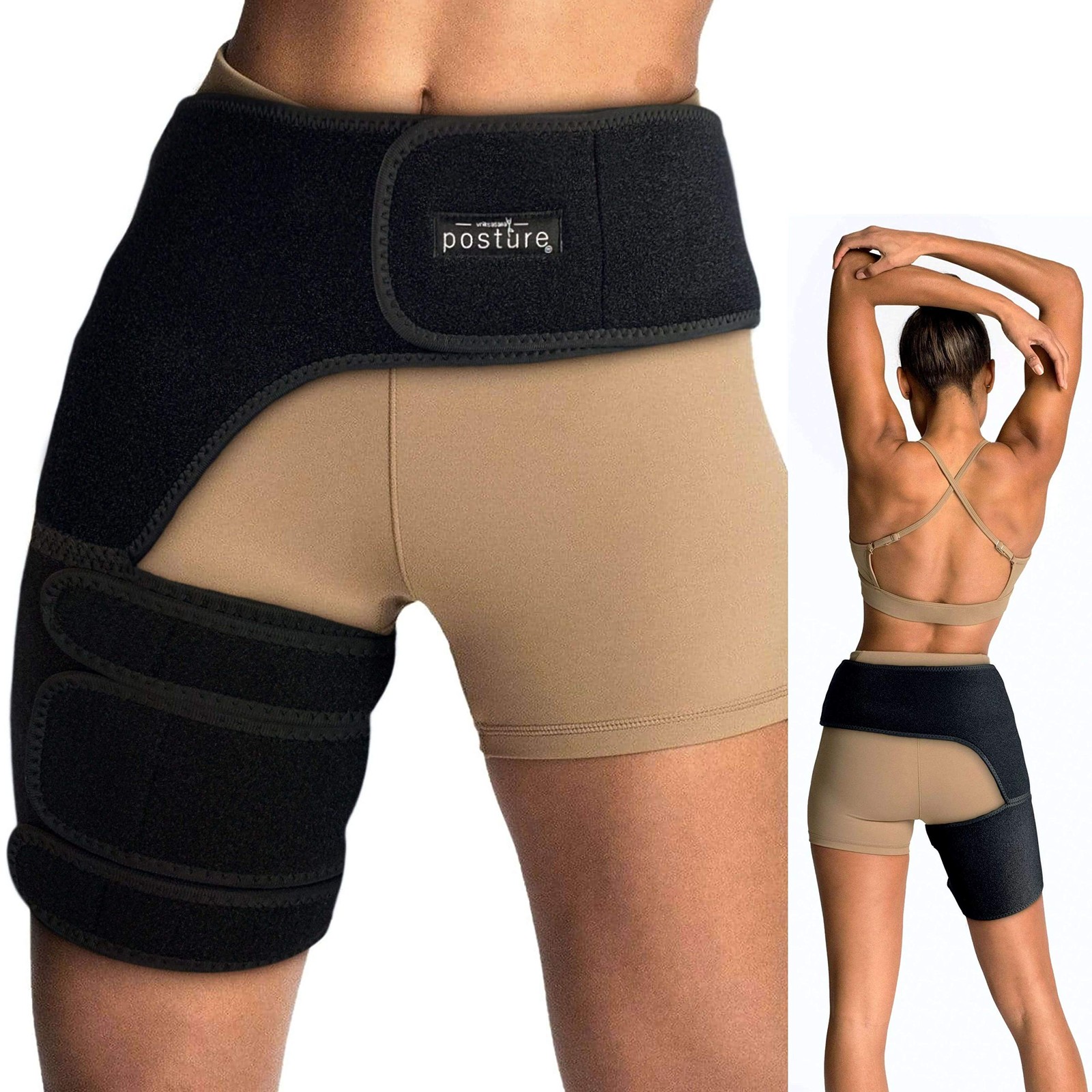 Vriksasana Groin Hip Brace | Sciatica Support Wrap 1 Count (Pack of 1), Black