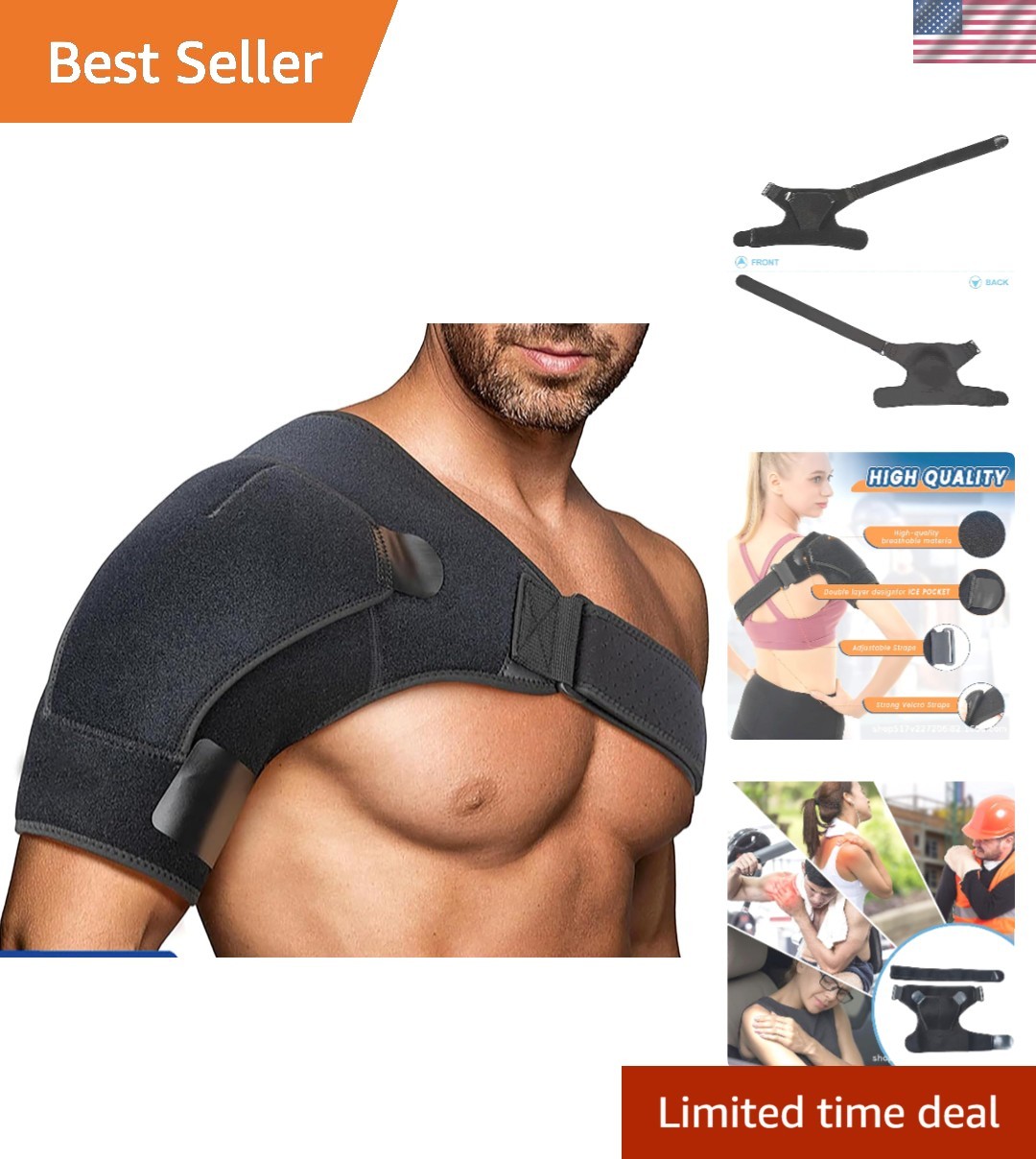 Lightweight Adjustable Shoulder Brace – Comfort & Support for Active Lifestyle