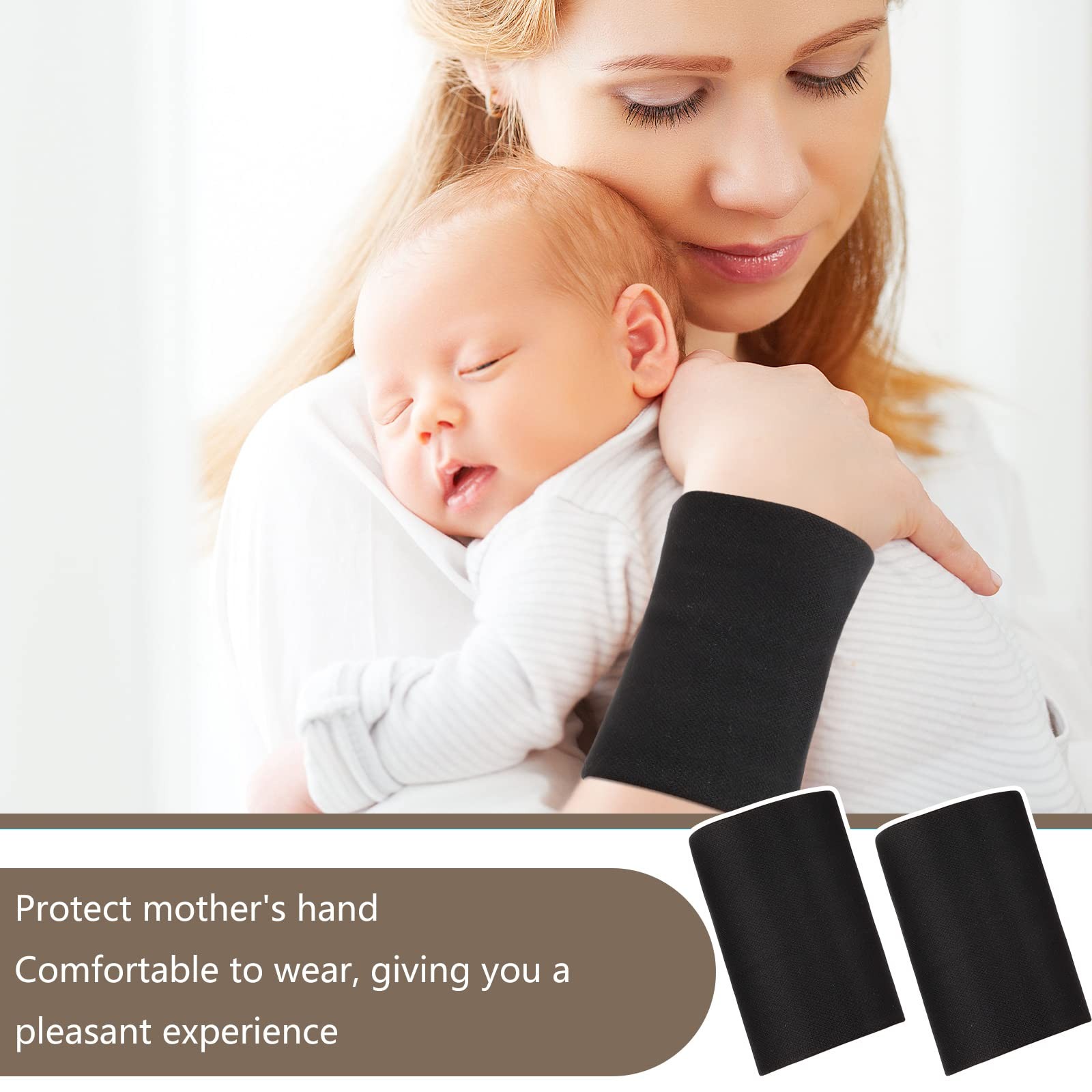 SATINIOR 2 Pairs Compression Wrist Sleeve Small, Black