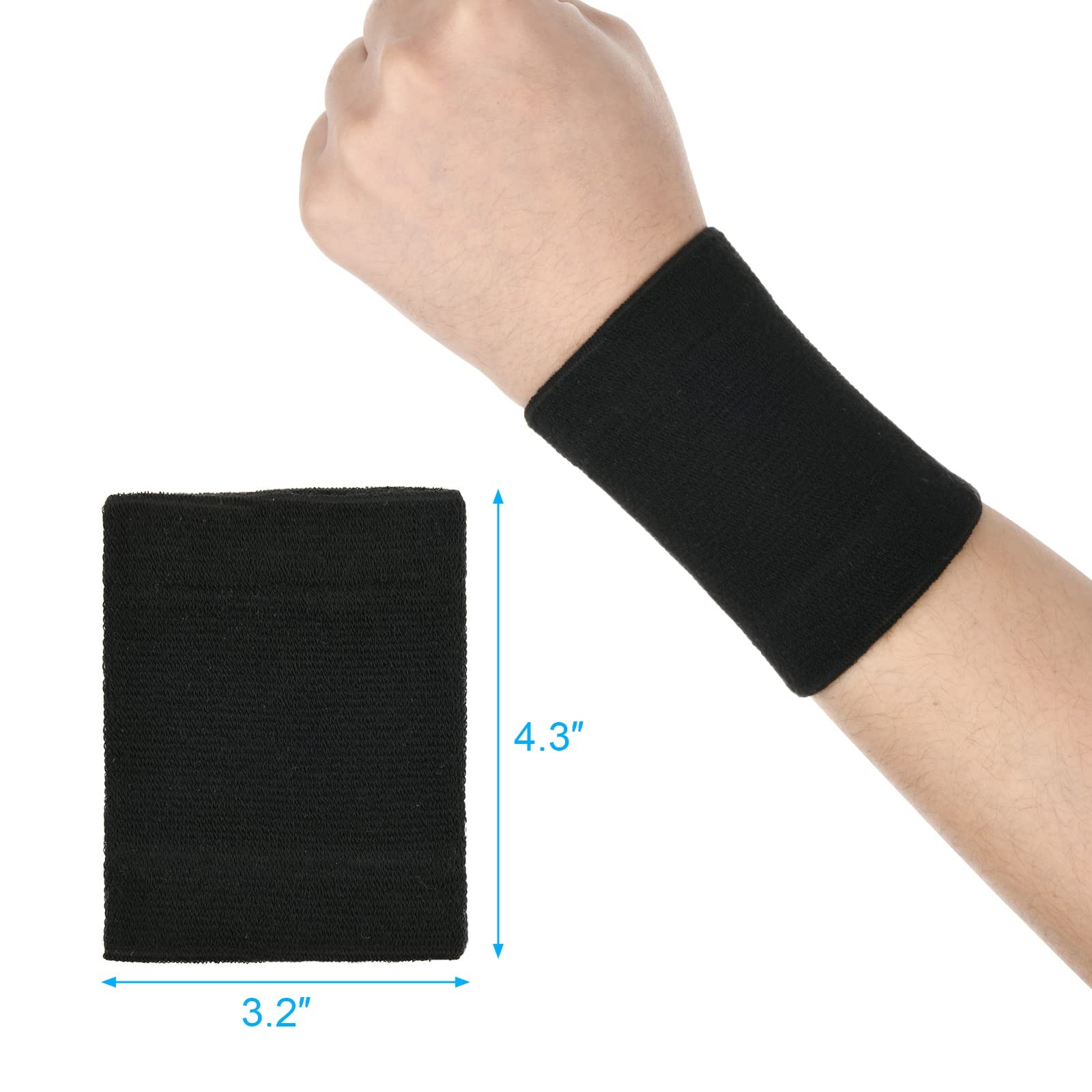 Cosmos 1 Pair Compression Wrist Sleeve Nylon Brace Wraps One Size, Black