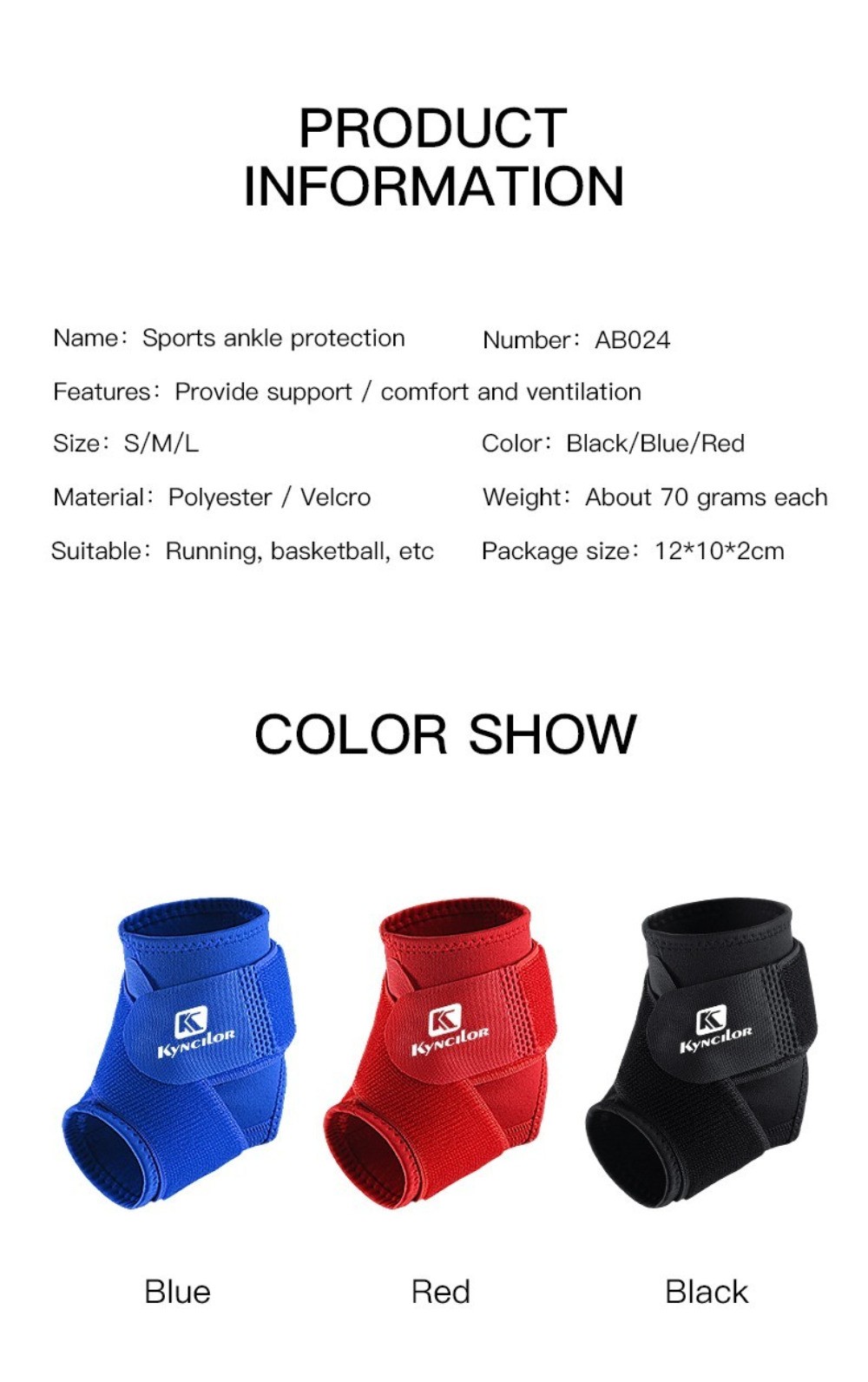 Ankle Support Brace, Adjustable Compression Ankle Braces for Sports Protection