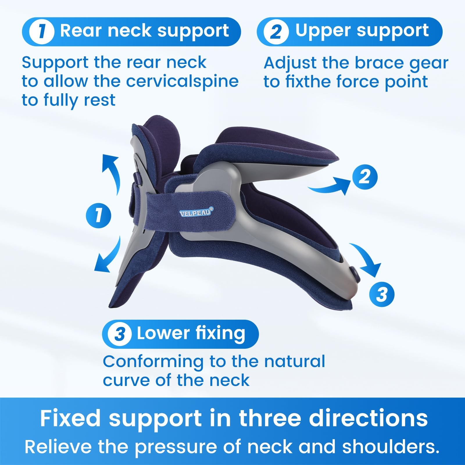 Neck Brace Cervical Collar for Pain Relief Soft Cotton Foam Pads 11.5-16.5″