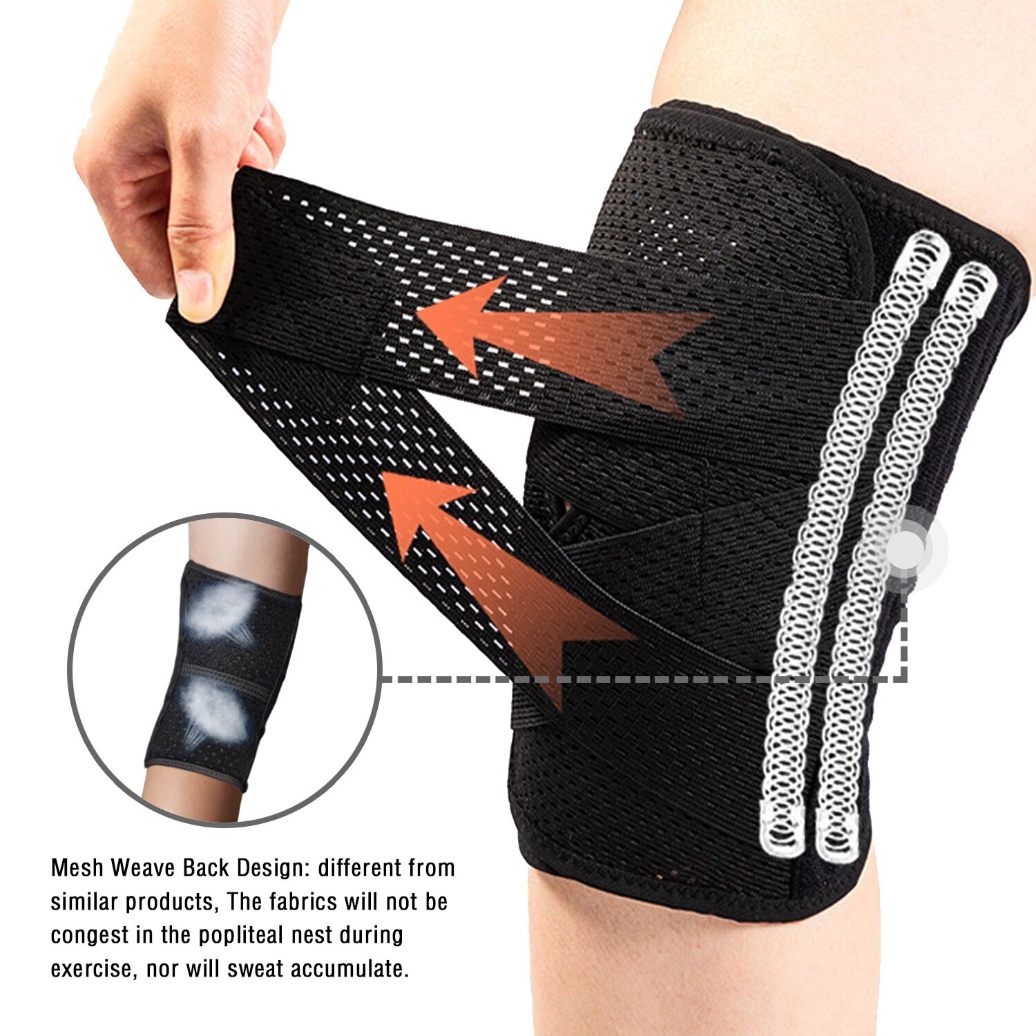 Professional Knee Brace with Side Stabilizers,Knee Wrap with Ultra-Soft Bandage