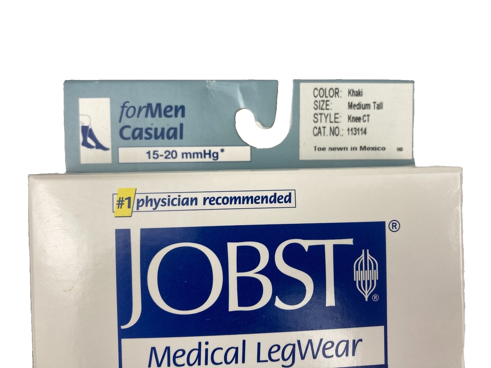 JOBST FOR MEN CASUAL COMPRESSION KNEE HIGH SOCKS 15-20 MMHG KHAKI SIZE M TALL
