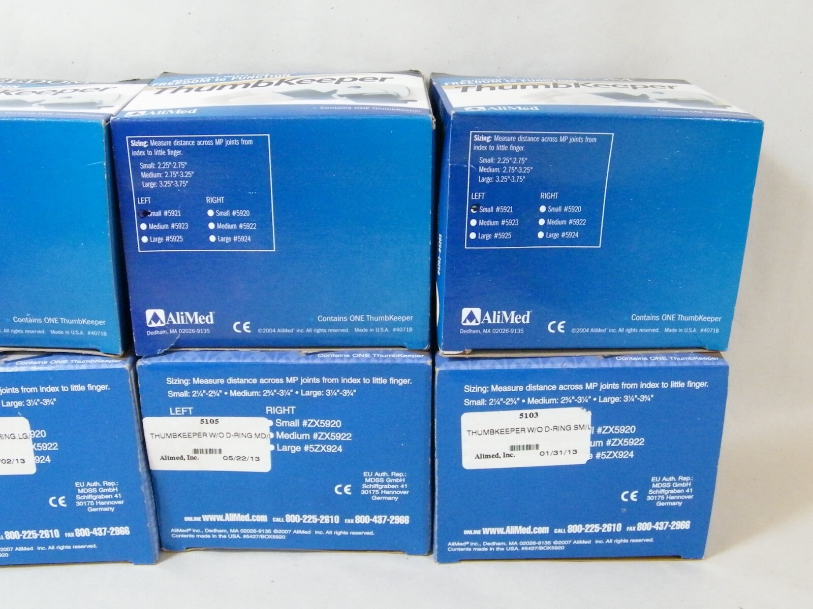 (6) AILMED FREEDOM THUMBKEEPER LEFT HAND, S, M, L