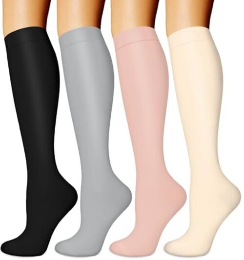 Compression Socks for Women & Men Small-Medium 01 Black/Gray/Pink/Nude