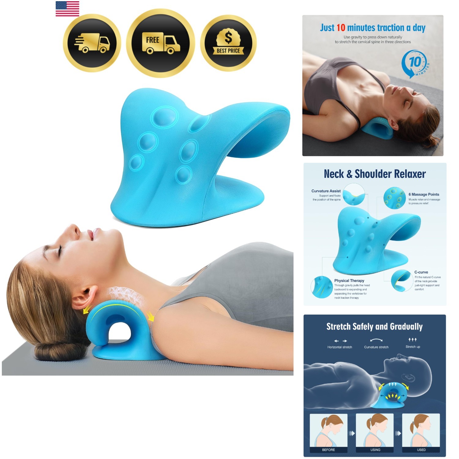 Neck Stretcher for Pain Relief, Neck and Shoulder Relaxer Cervical Traction D…