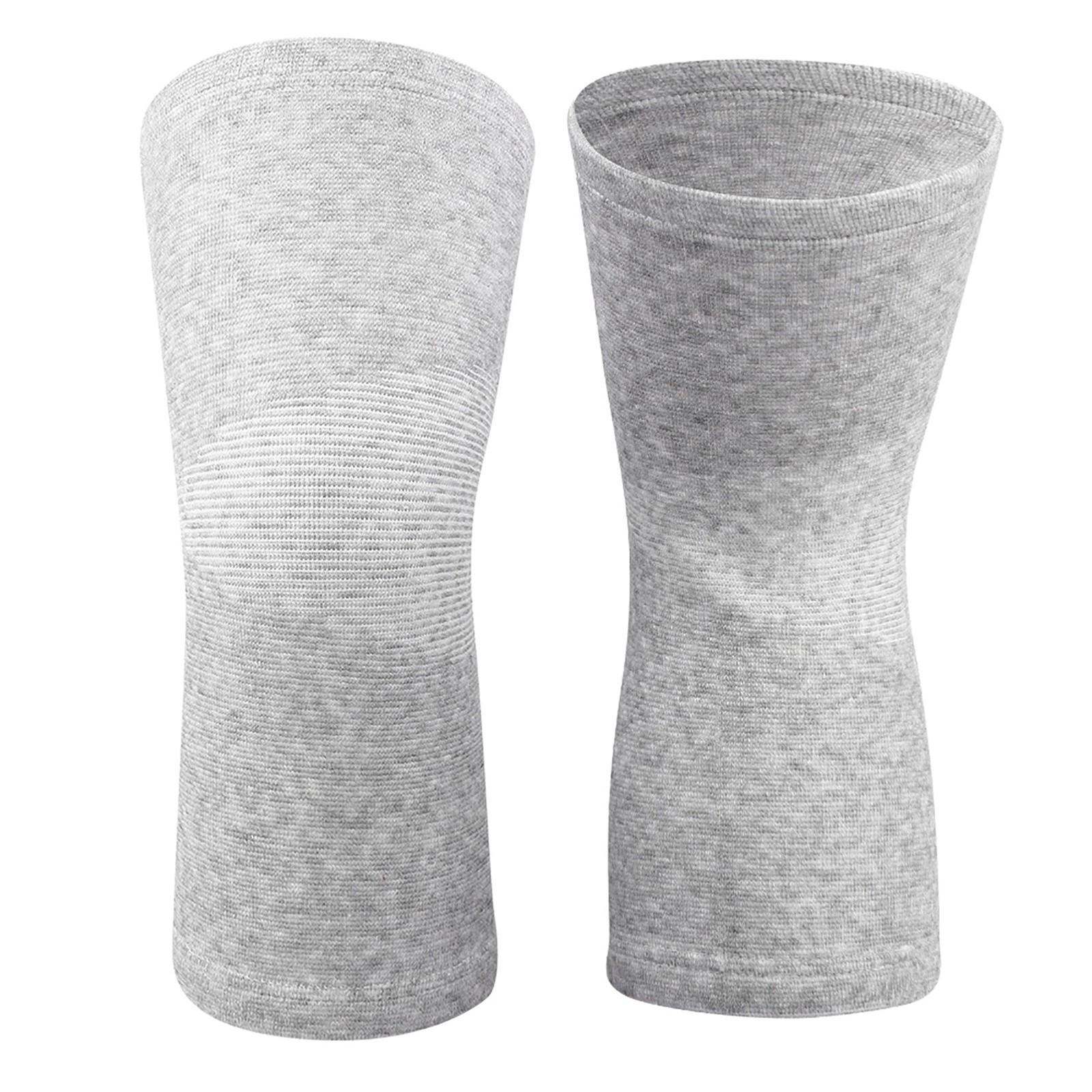 1 Pair Elastic Bamboo Knee Protector Carbon Fiber Sleeve (Gray L)