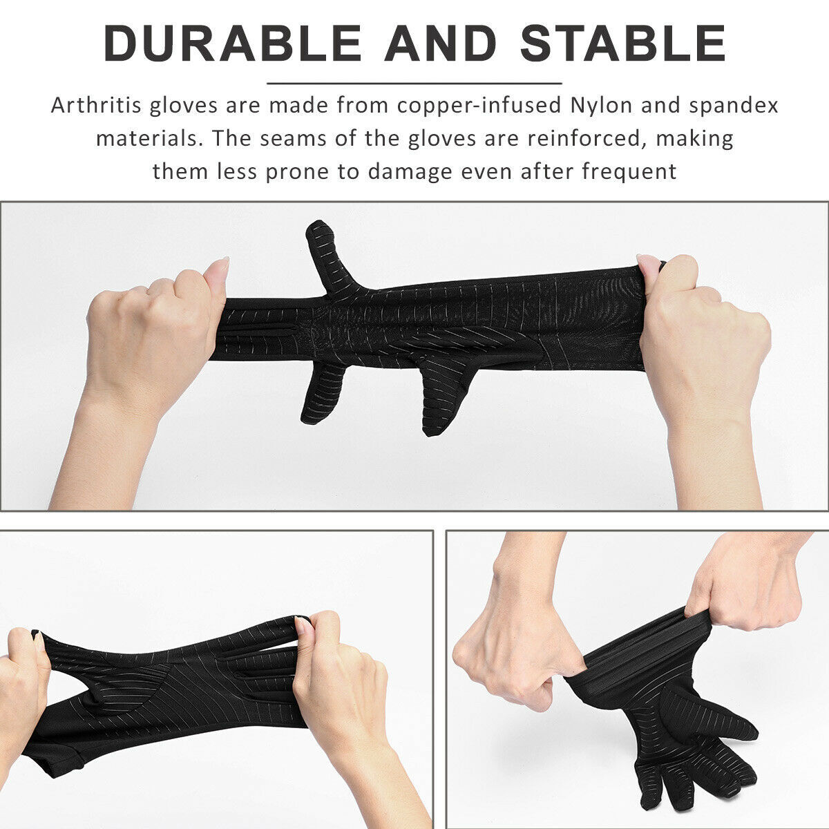 Copper Arthritis Compression Gloves Hand Support Joint Pain Relief Full Finger