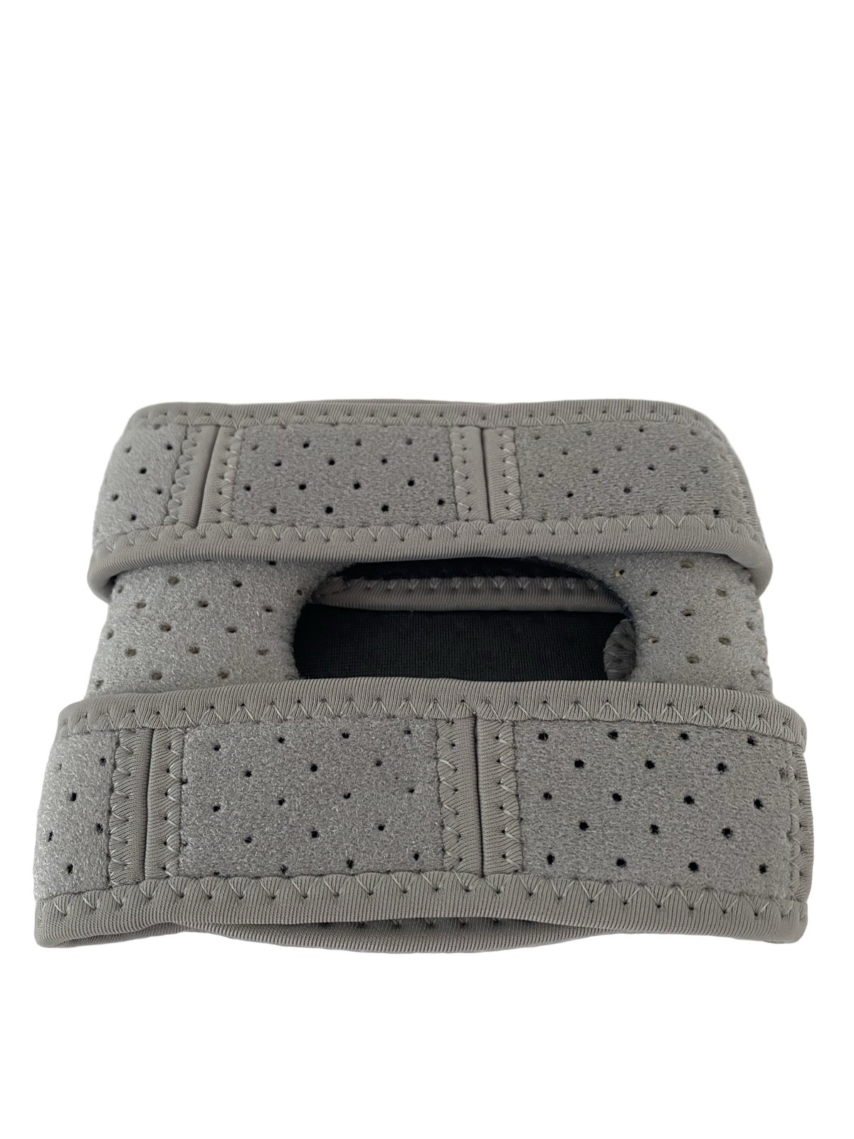 Adjustable Perforated Neoprene Knee Patella Support Brace Strap Grey Black 23″