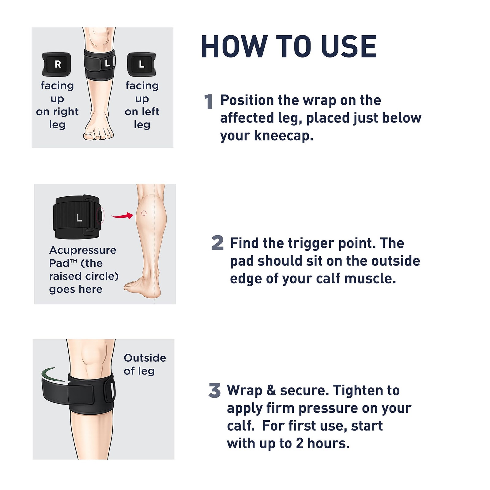 Sciatica Pain Relief Acupressure Pad – Patented Brace for One Size, Black