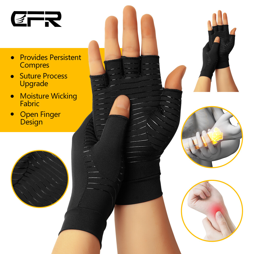 Copper Arthritis Compression Gloves Hand Support Pain Relief Joint Self Care