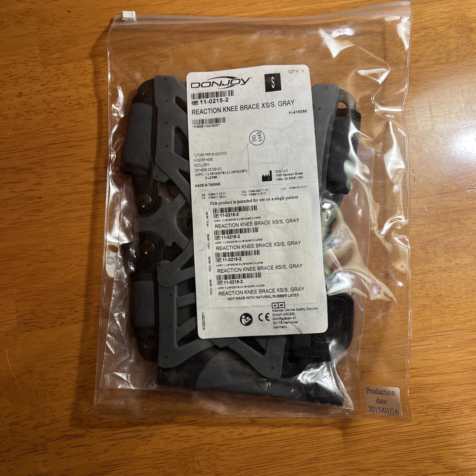 Grey DonJoy Reaction Knee Brace XS/S 11-0215-2 Brand New