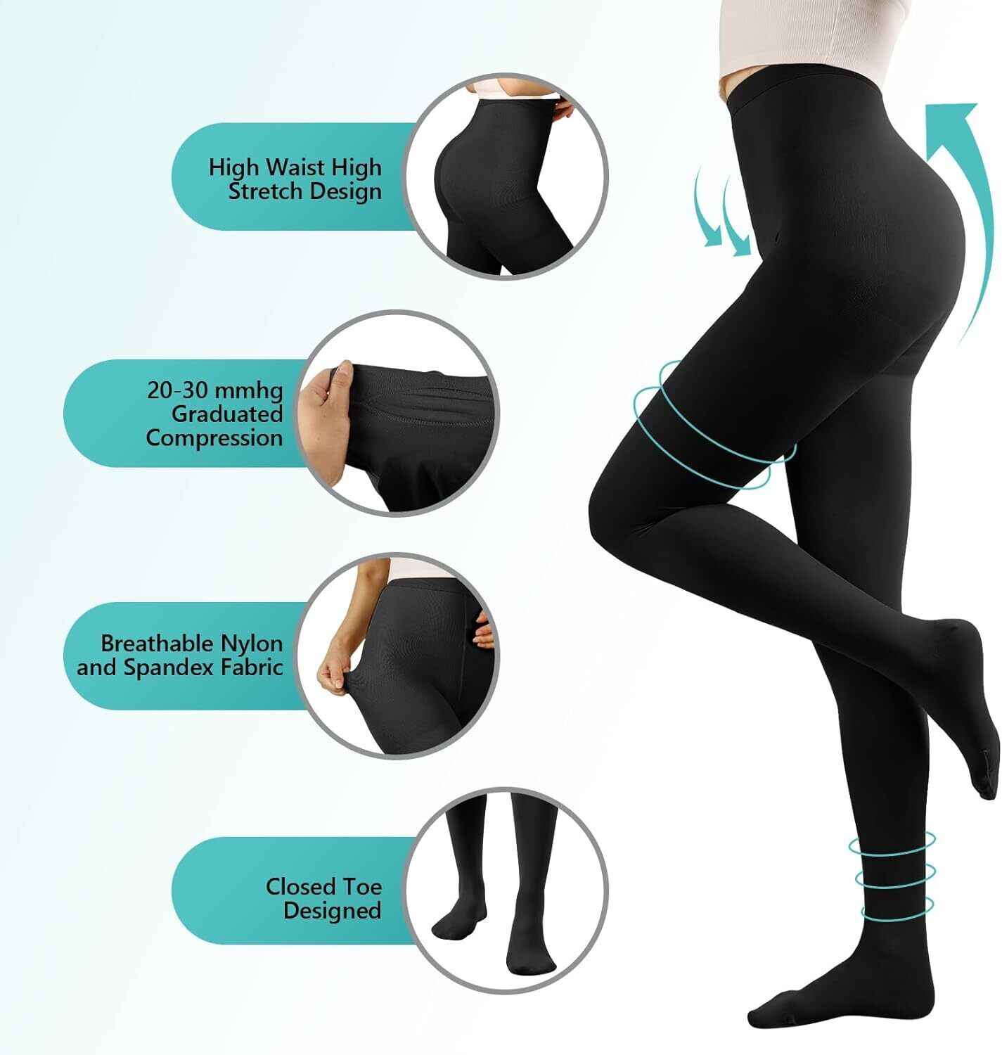 Men’s and women’s jumpsuit stockings30-40mmHg promote leg blood circulation