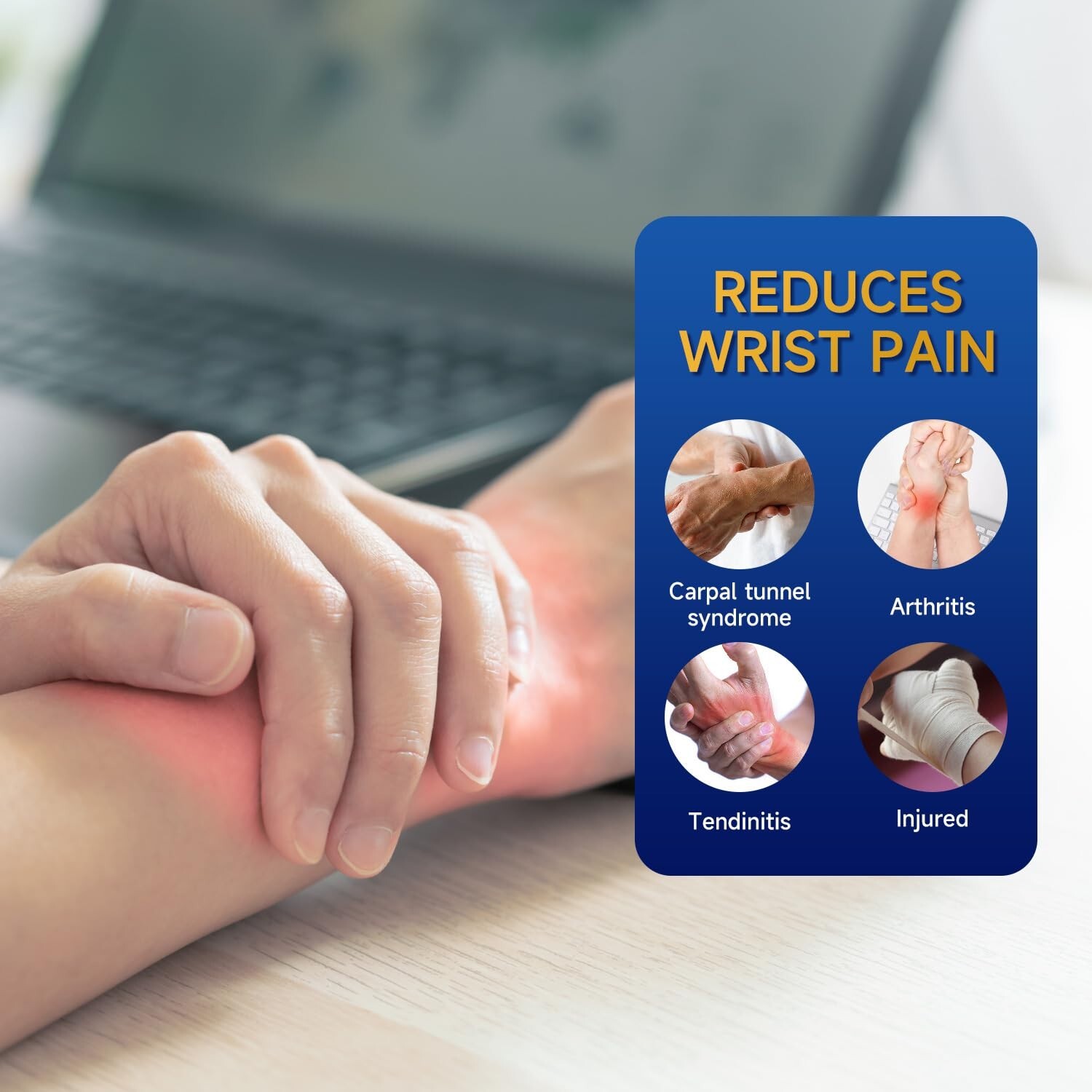 Carpal Tunnel Wrist Brace – Adjustable Knob Hand Brace Night Support