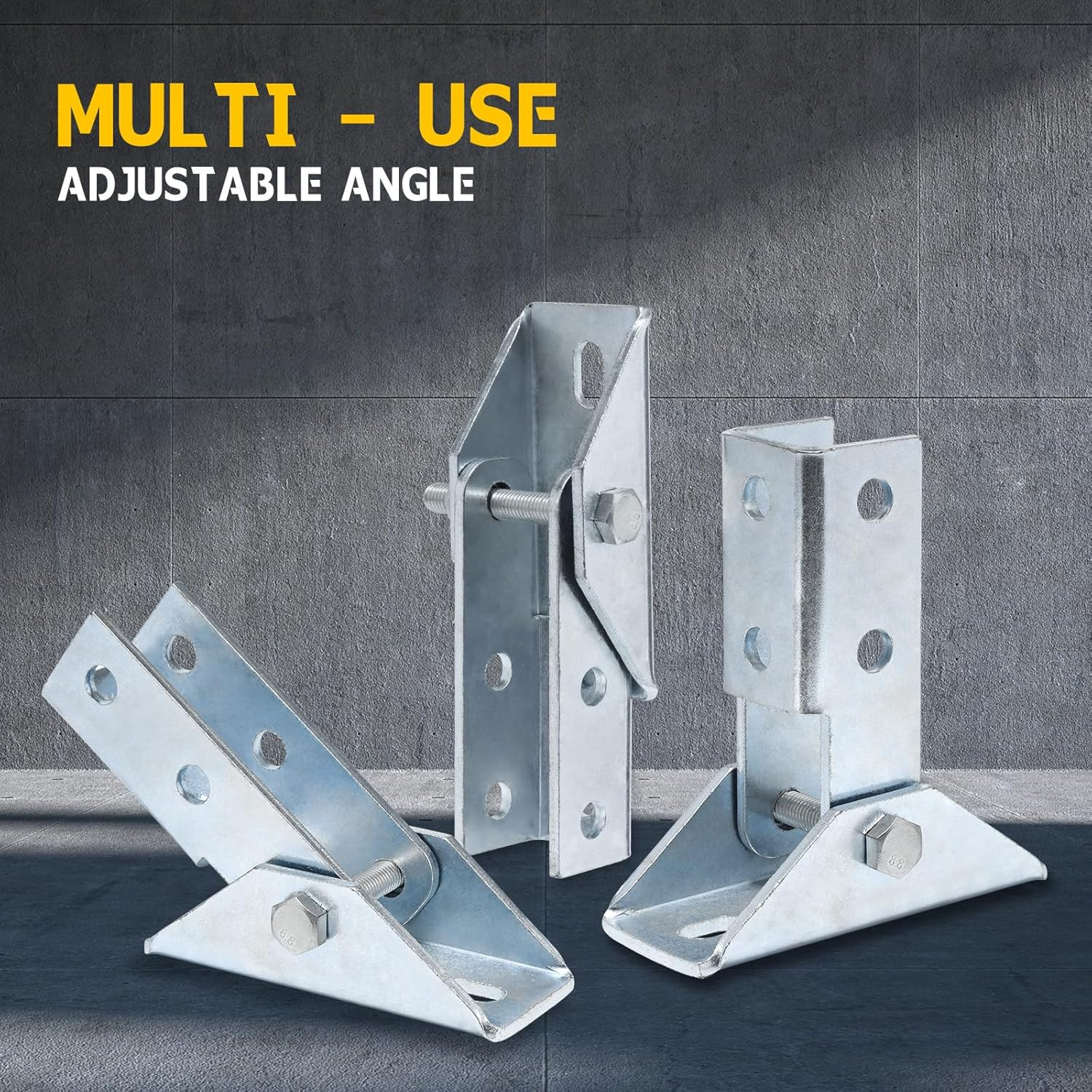 2 Pcs Adjustable Brace Fitting, Heavy Duty Strut Base for 1-5/8″ Channel Structu