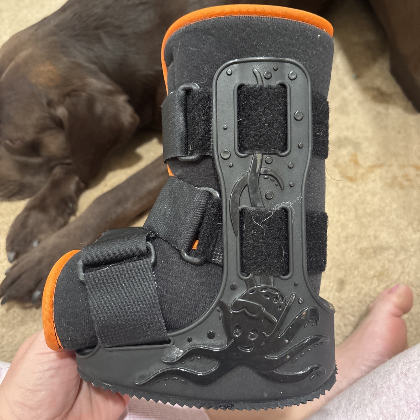 Djo 79-95510 Boot MiniTrax Walking Brace Small Pediatric Rehab Black Orange