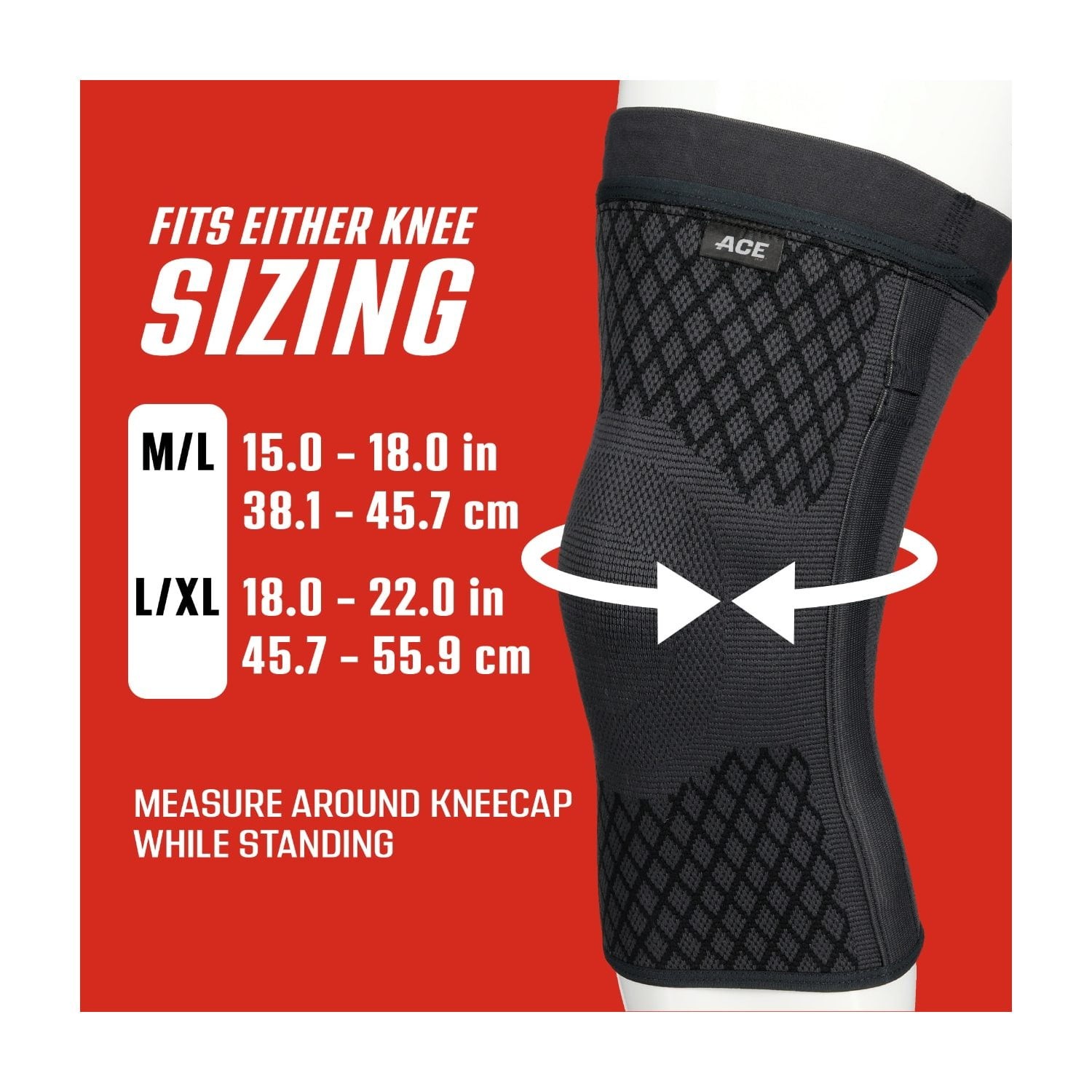ACE Flex Comfort Knee Sleeve Large/XLarge, with Stabilizers new