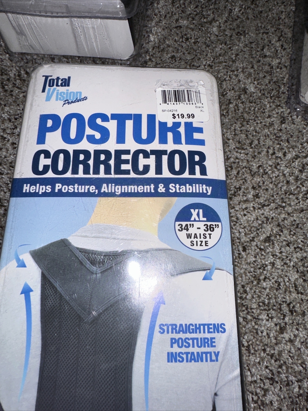 Total Vision Posture Corrector XL Waist 34-36” New Damaged Box