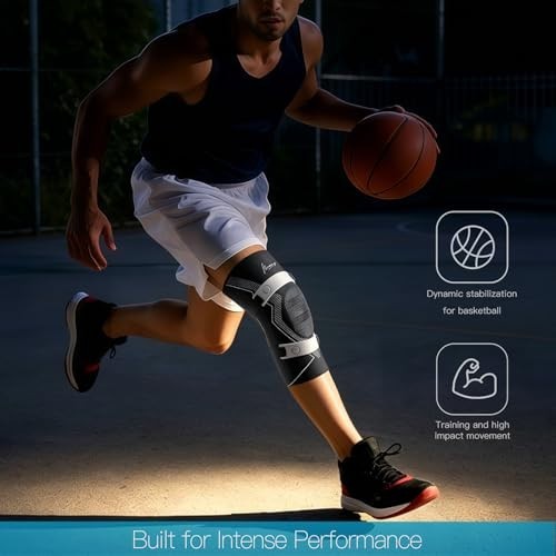 Knee Brace Compression Support with Side Stabilizers, Patella Pad & Straps XXL