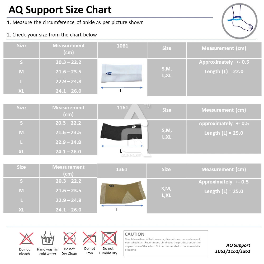 AQ Support Elastic Ankle Support Nylon Spandex Rubber 1361 – M size