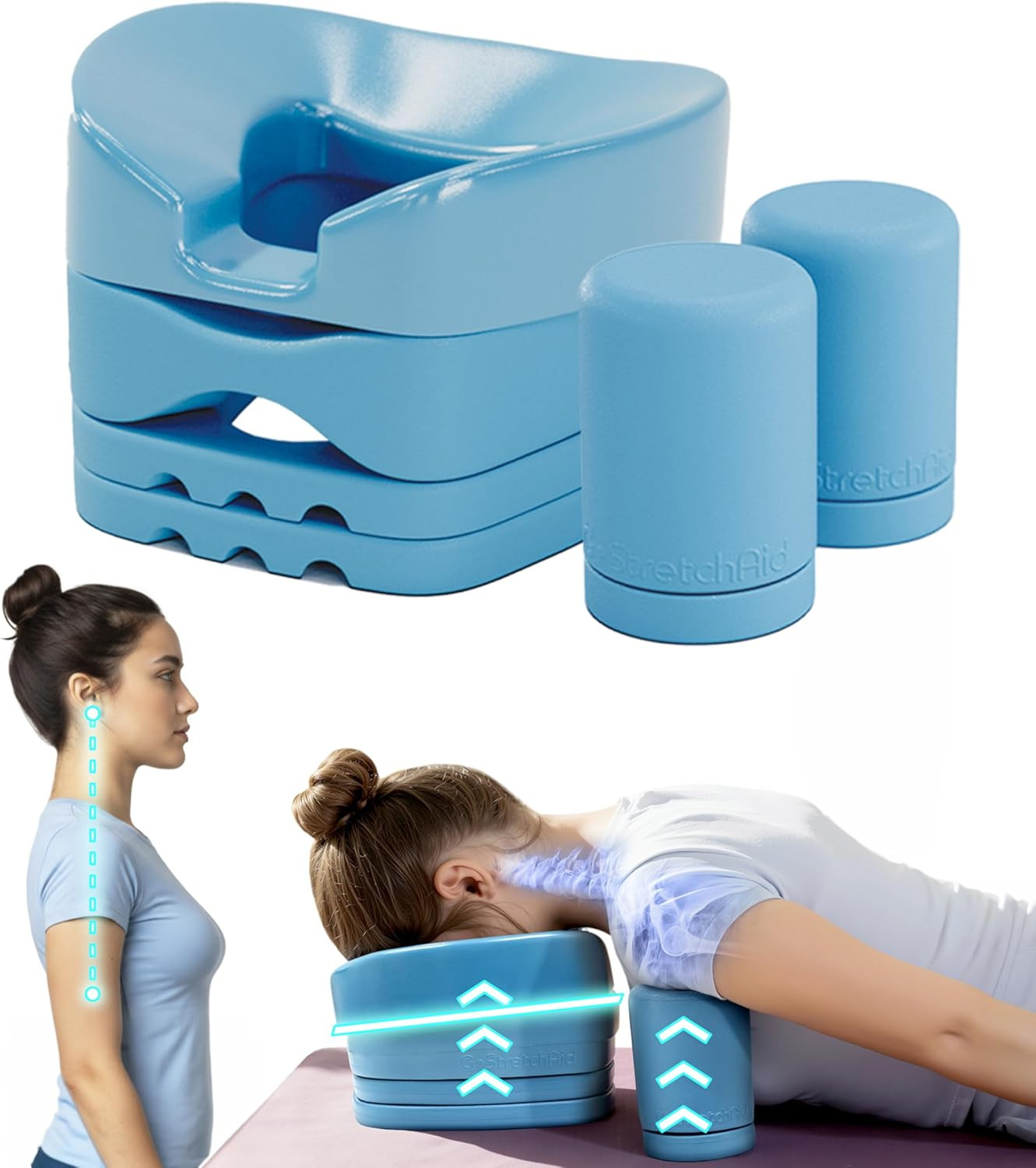 G.Stretchaid Neck Hump Corrector, 5-In-1 Face-Down Posture Corrector for Tech Ne