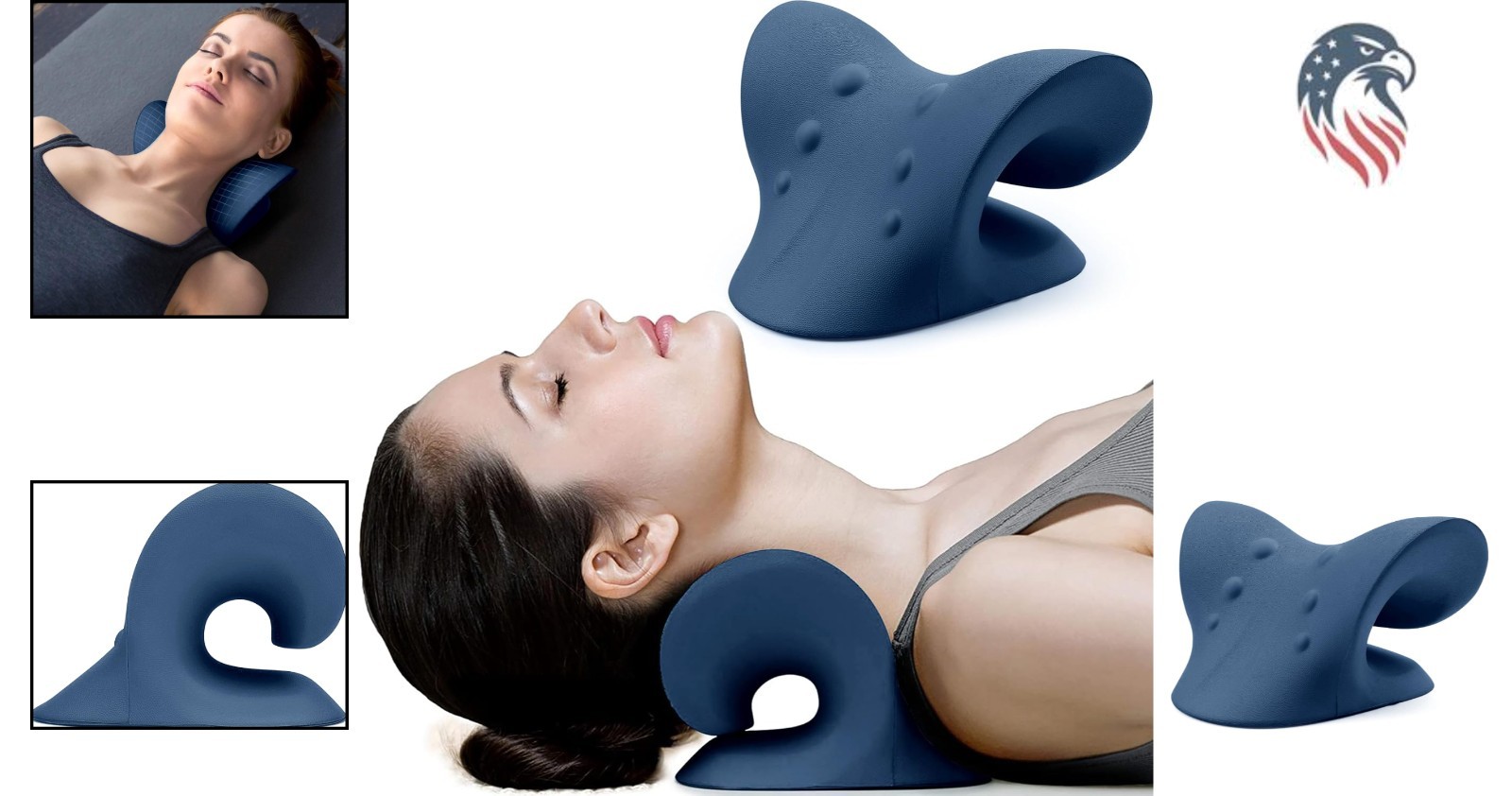 Compatibility Cervical Traction Device Neck Shoulder Relaxer Memory Foam Dark…