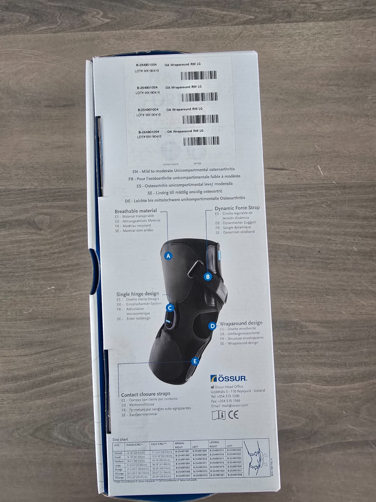 Ossur Form Fit Knee OA Wrap Right and Left Brace, (Set of 2) Single Hinge Design