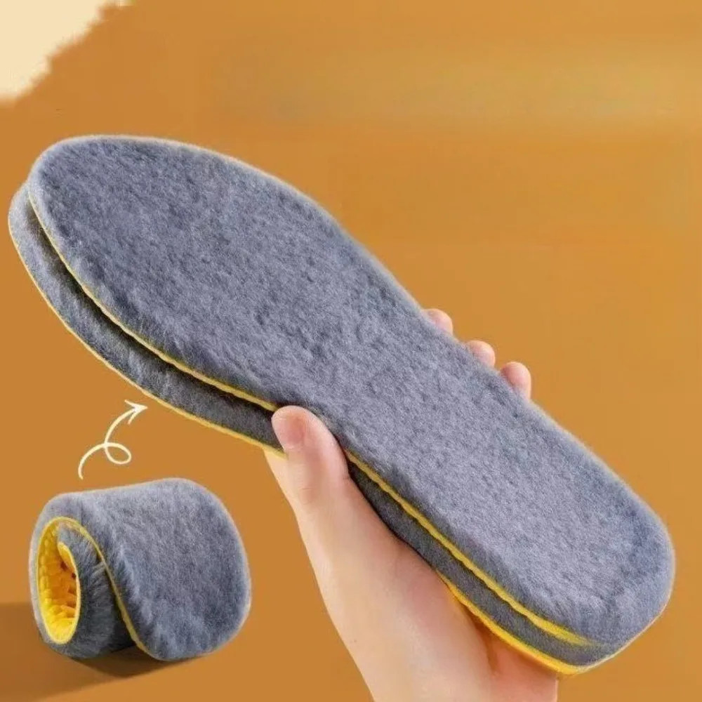 New Plush Warm Insoles for Men and Women Thickened with Plush Ultra Soft Sweat A