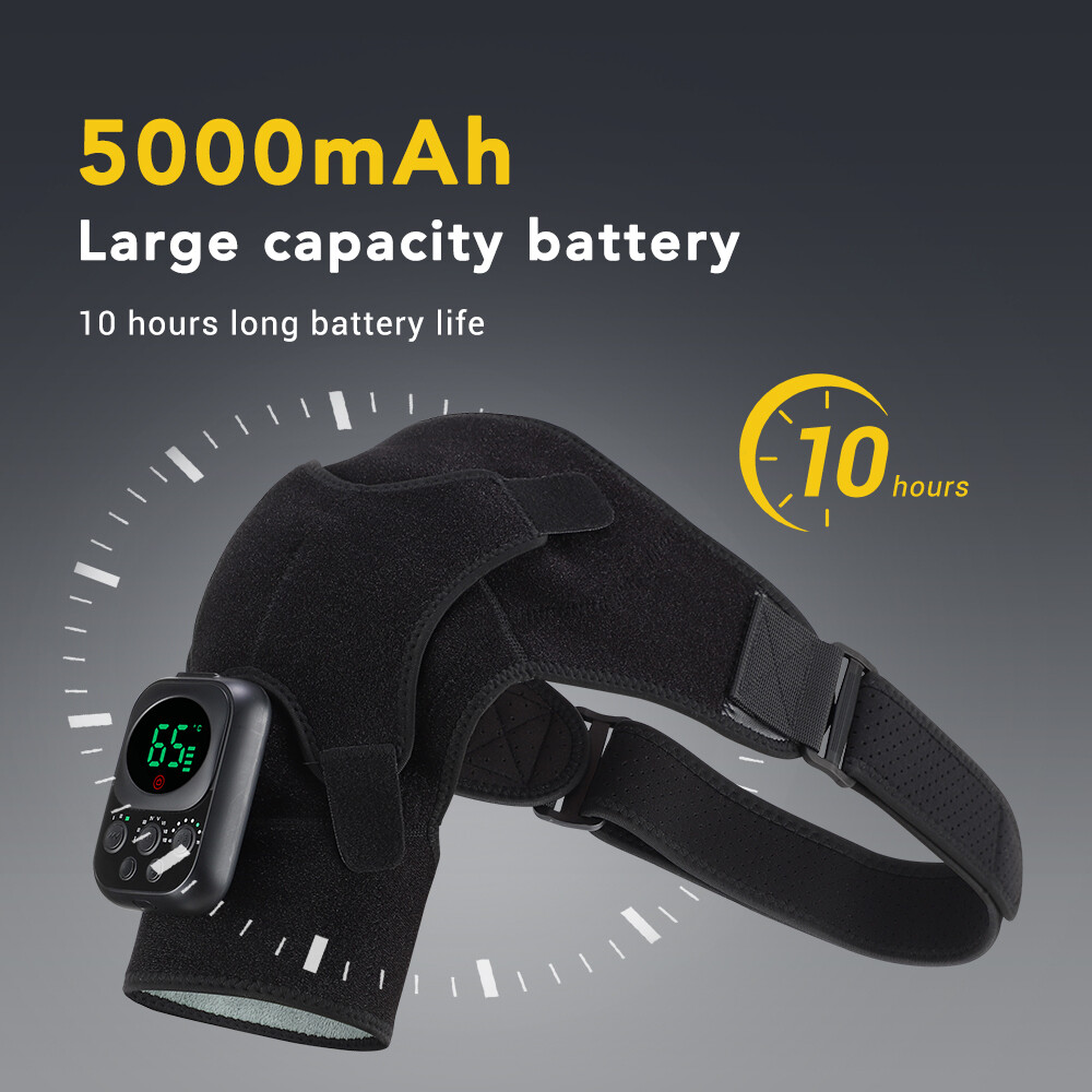 Electric Cordless Heated Shoulder Brace, Shoulder Heating Pad Wrap with Massage