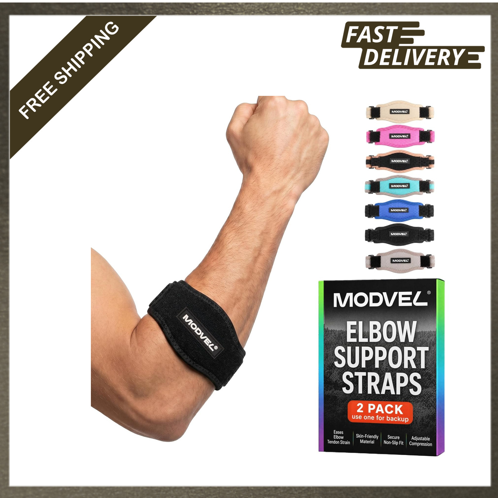 Adjustable Elbow Brace with Hook and Loop Strap Tennis Tennis Elbow Support for