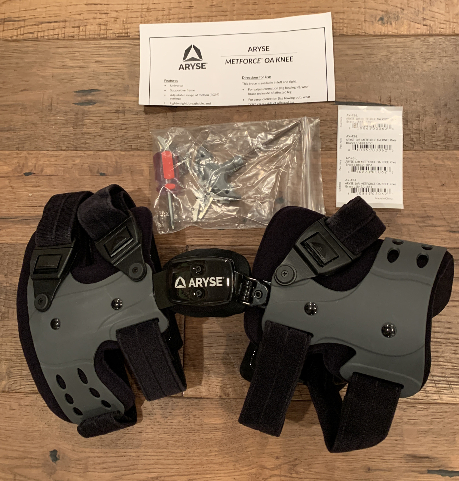 ARYSE AY-43-L Left Knee Brace Metforce OA L1843/L1851 Universal Size NEW