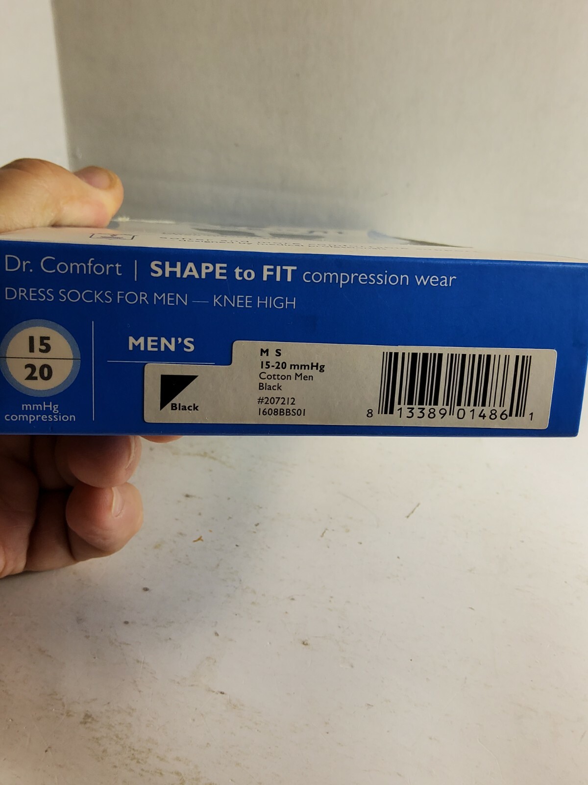 Dr. Comfort Mens 15-20 mmhg Shape to Fit Compression Dress Socks – Small – Black