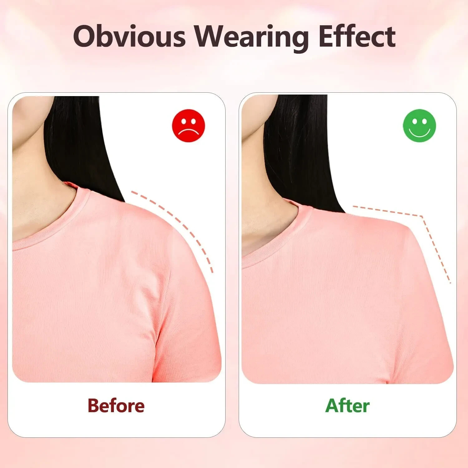 One pair Silicone Shoulder Pads for Women Clothing, Shoulder Enhancer, Reusable