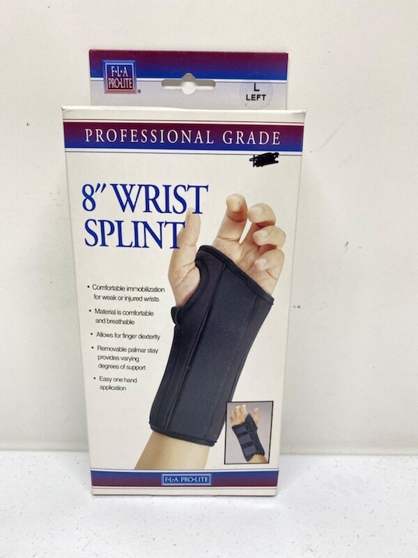 WRIST SPLINT – FLA ORTHOPEDICS PRO-LITE PROFESSIONAL GRADE 8″ – LARGE LEFT