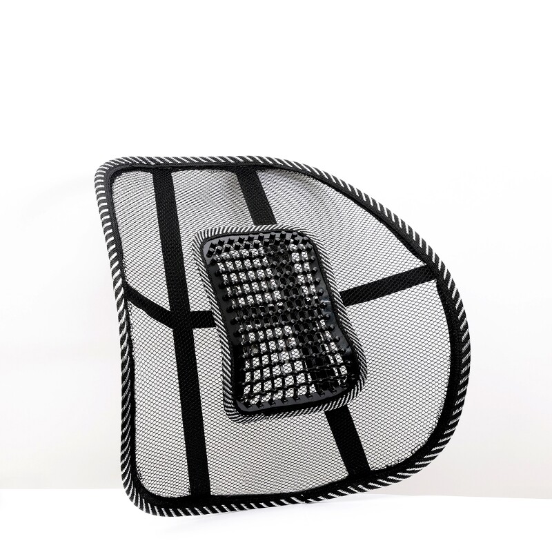 Car Seat Back Support Breathable Mesh Back Lumbar Support Cushion w/Massage Bead