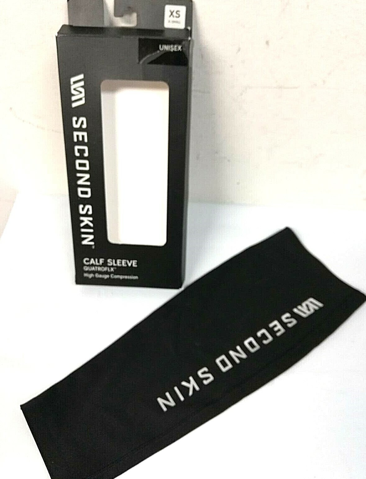 NEW Second Skin High Gauge Compression Calf Sleeve Black Size XS