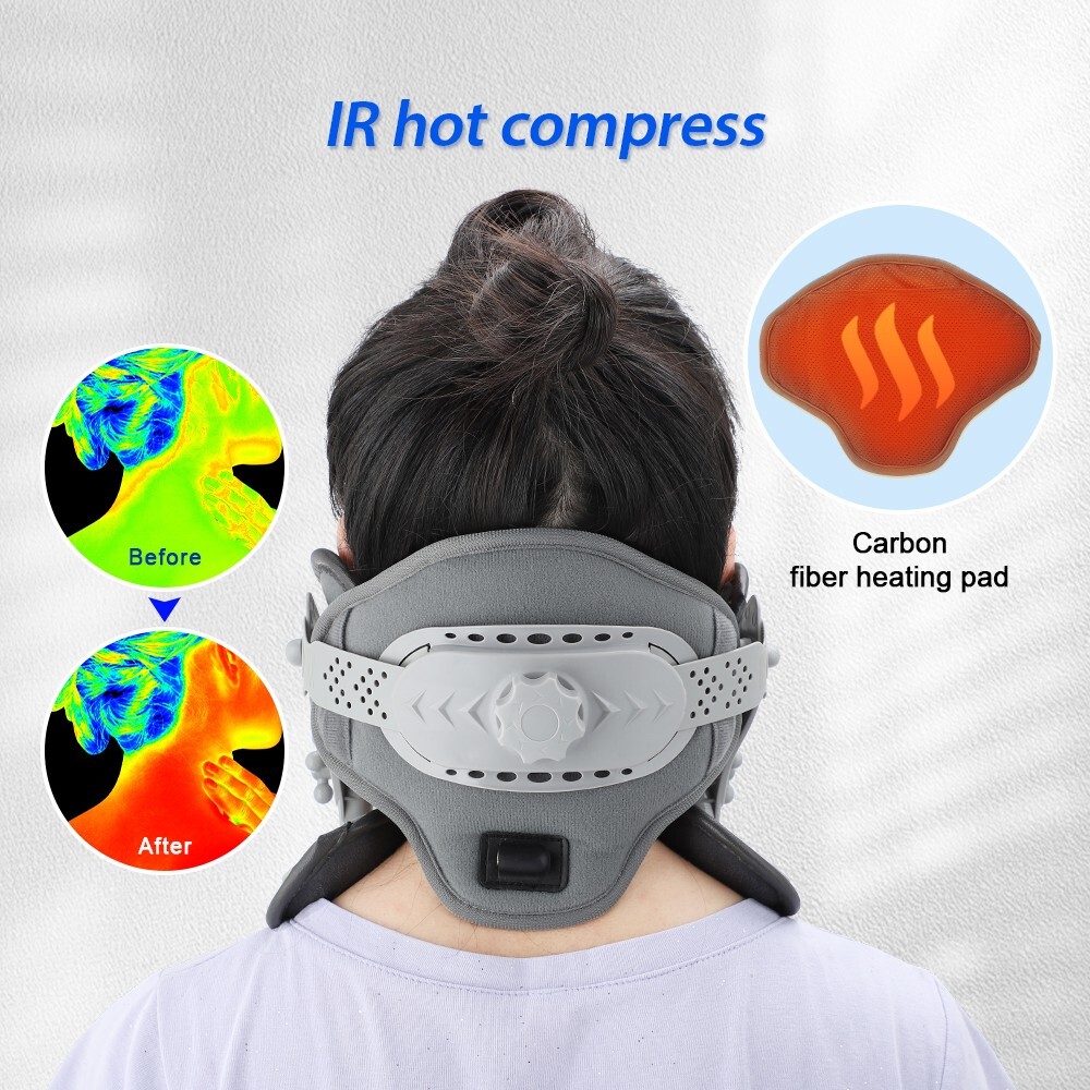 Electric Heated Cervical Collar Heating Neck Traction Brace Support Pain Relief