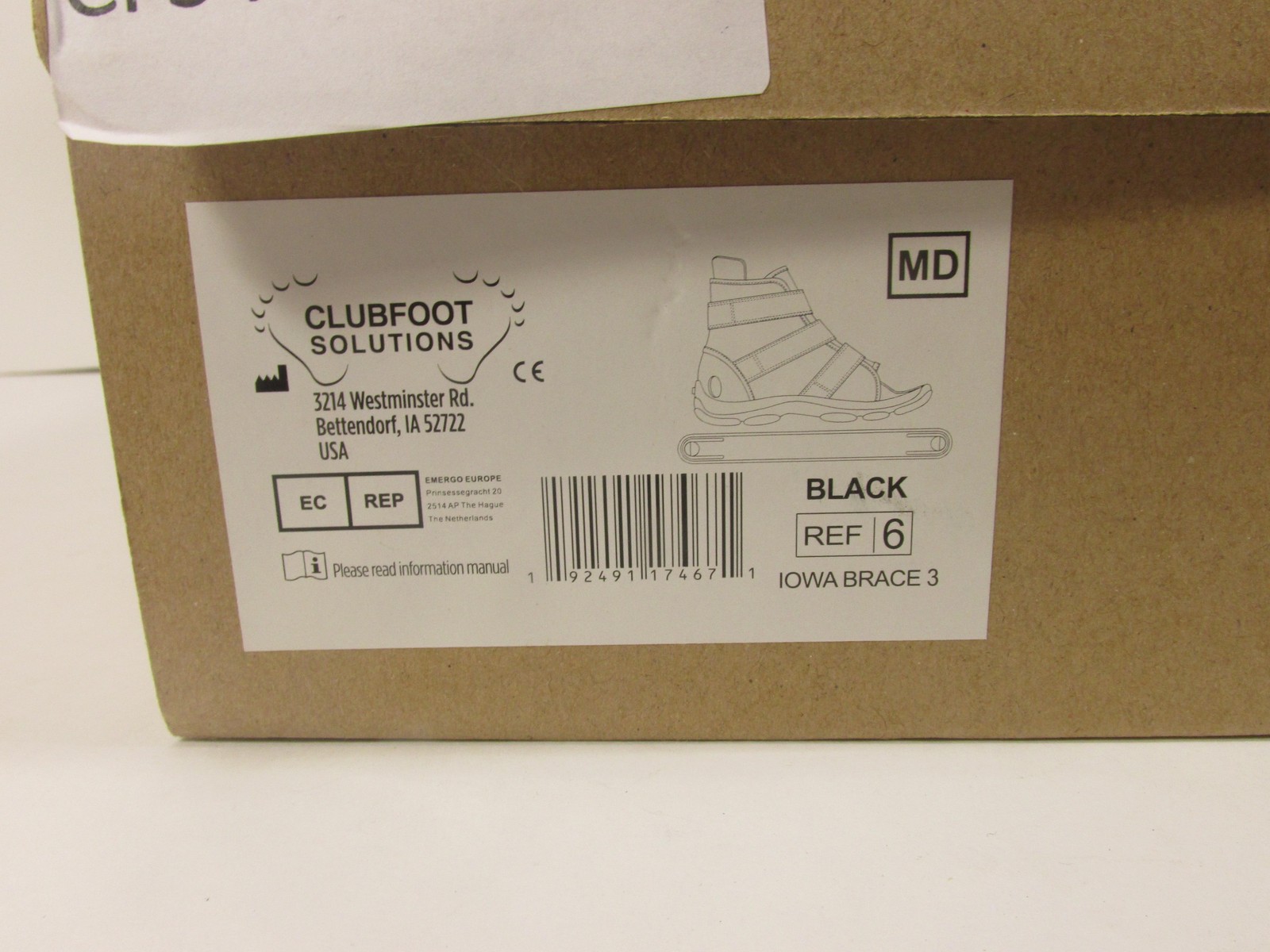 Clubfoot Solutions Iowa Brace 3 Orthosis Boots Youth M Black CFS-AFO-6 Leg