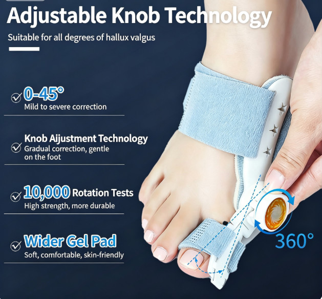 Bunion Corrector for Women & Men – Adjustable Big Toe Splint Gray-1PACK