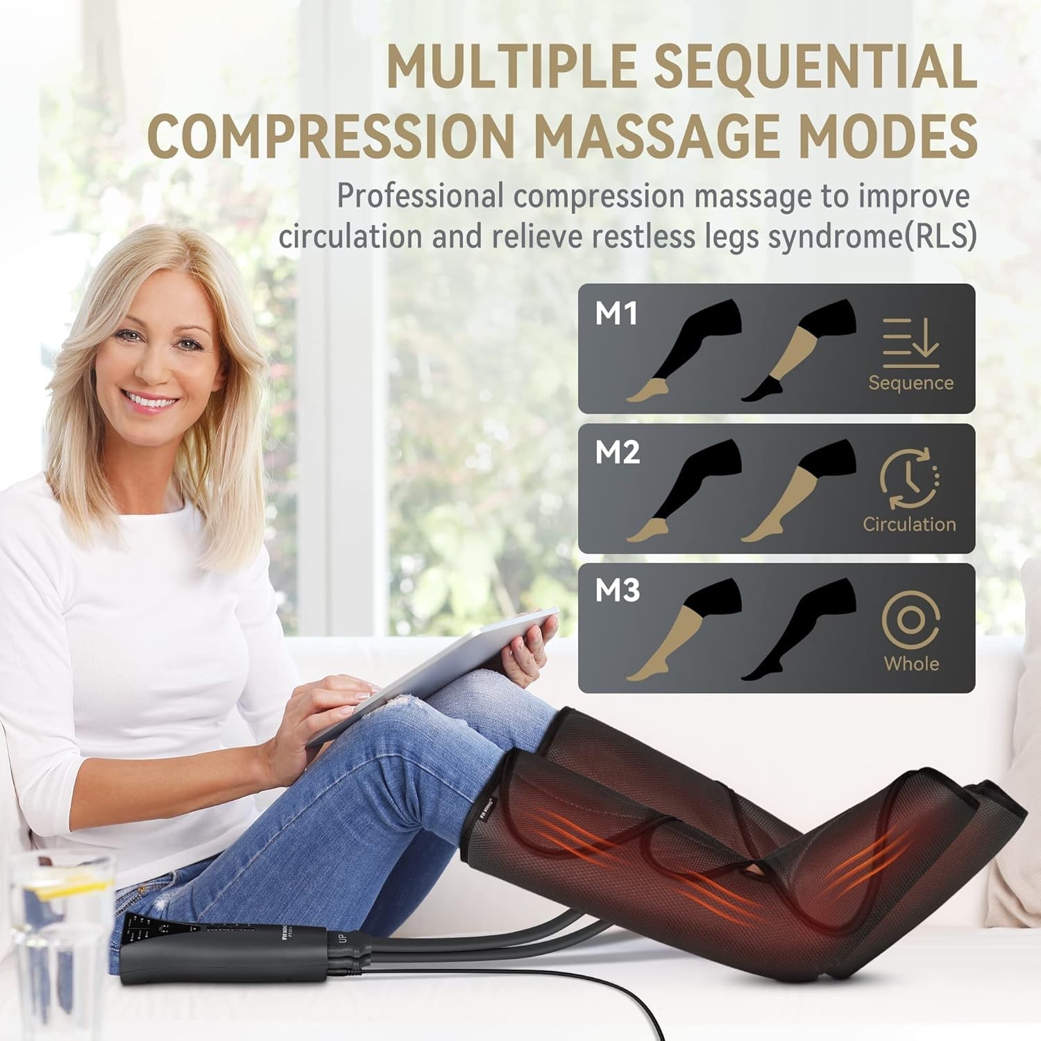 Fit King Air Compression 3 Modes Therapy Device Foot And Leg Massager, FT-057A