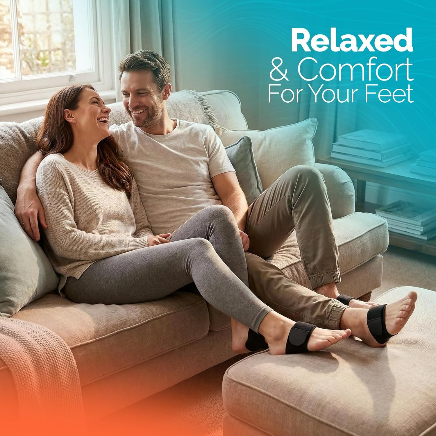 Foot Arch Support Braces for Women Men–Adjustable Compression Arch Support Bands