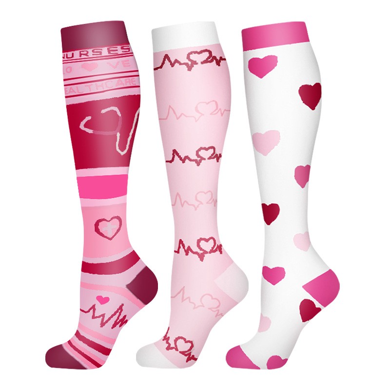 3/4/6 Pairs Compression Socks Knee High 30MmHg Medical Nursing Fitness Socks