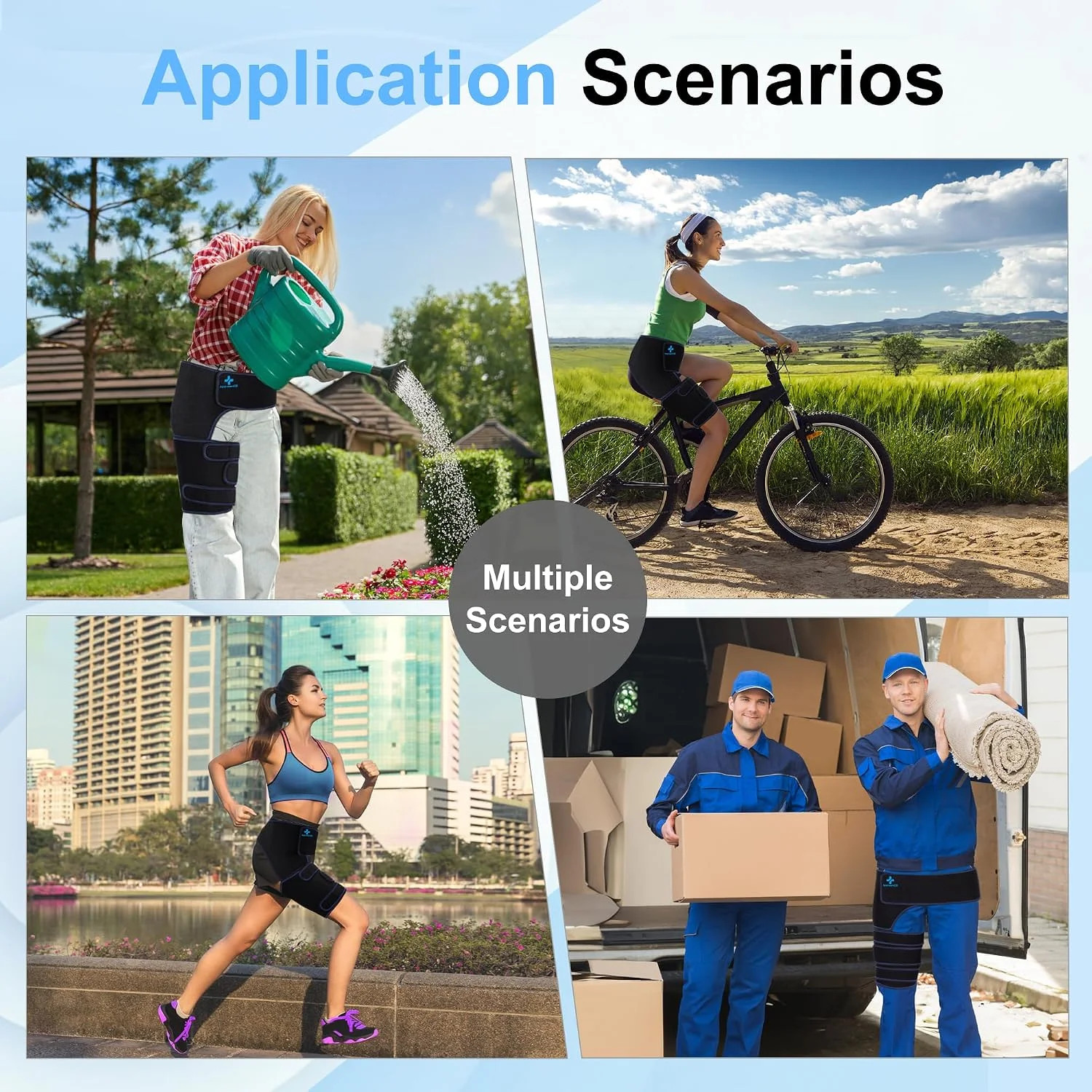 Hip Brace for Sciatica Pain Relief Devices Adjustable Hamstring,Thigh,Right